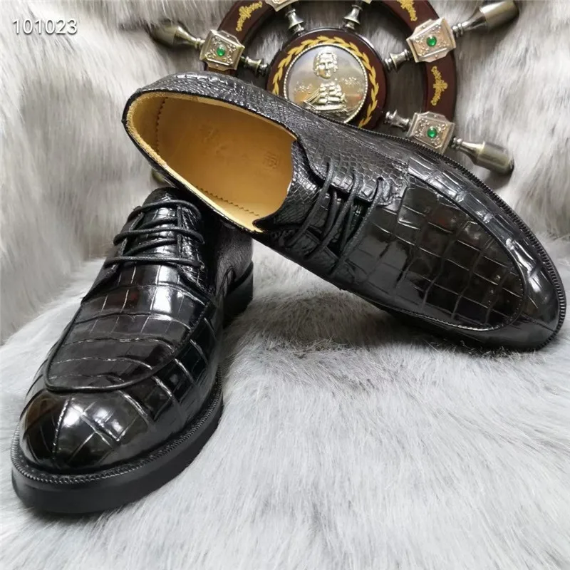 Derbys Homme En Véritable Crocodile – Taille 44 – Chaussures Habillées Avec Défaut