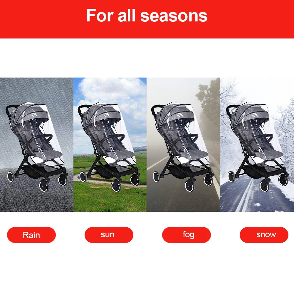 baby stroller handle cover Universal Stroller Accessories Waterproof Rain Cover Transparent Wind Dust Shield Raincoat For Baby Strollers Pushchairs baby stroller accessories best