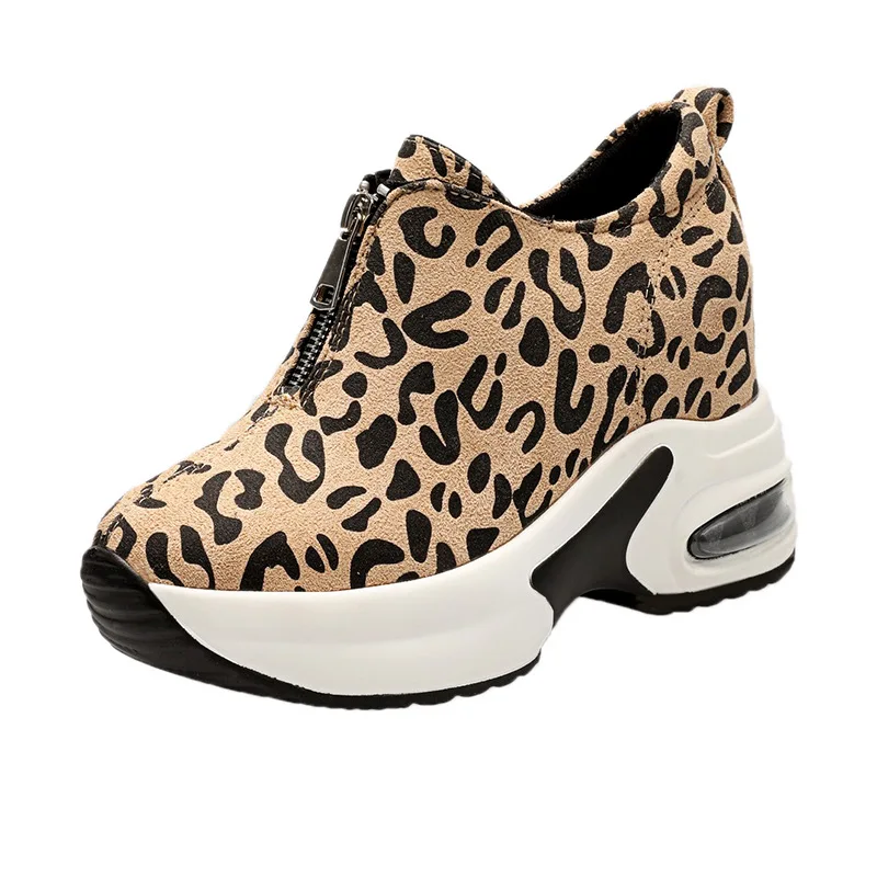Shoes Fall and Spring new inner increase student casual sports shoes leopard print slip-on loafers sneakers  P793 5