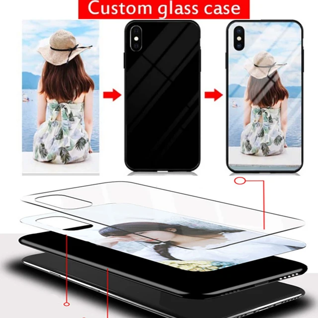 Personalized Custom Phone Case with DIY Photo and Tempered Glass Cover