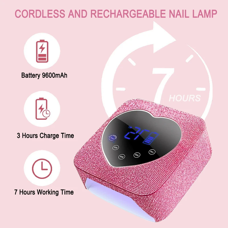 ラインストーンネイルランプ 72 ワットコードレス充電式 UV