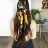 Satin Scarf for Hair Designer Luxury Brand Kerchief Neck Silk Head Scarves Bandana Ladies Handkerchief 90X90CM Headscarf 1
