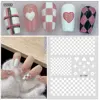1pcs French Manicure Nail Art Stickers Checker Board Nail Tips Decoration Self-Adhesive For DIY Decoration Stencil Tools 6