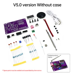 Enhanced DIY FM Radio Kit with Digital Display and Adjustable Frequency Range (87 - 108MHz) - Ideal Soldering Practice Project (Without case)