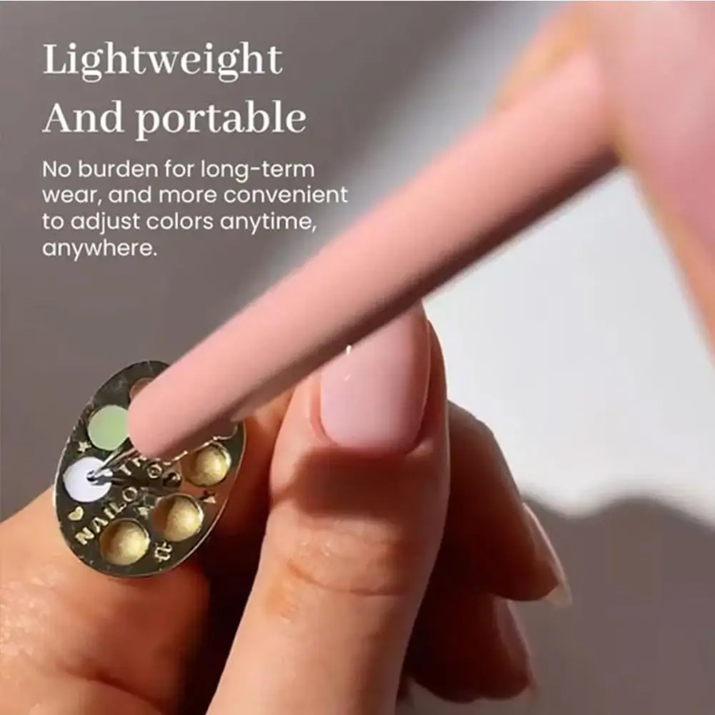 Fingertip Manicure Palette Ring Fingertip Nail Art Palette RingWearable Resin Nail Polish For Art