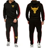 Dwayne Johnson Brahma Bull Tattoo Logo Print Spring Autumn Men's Tracksuit High Quality Loose Hoodies+Casual Trousers Sports Set 4
