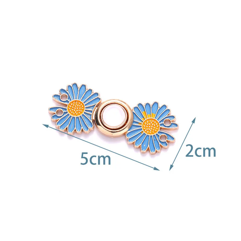Description Picture 5 of itemDetachable Skirt Pants Adjustment Buckle Waist Tightening Metal Button Daisy Pattern Cheongsam Buckle For Sewing Cardigan Clips