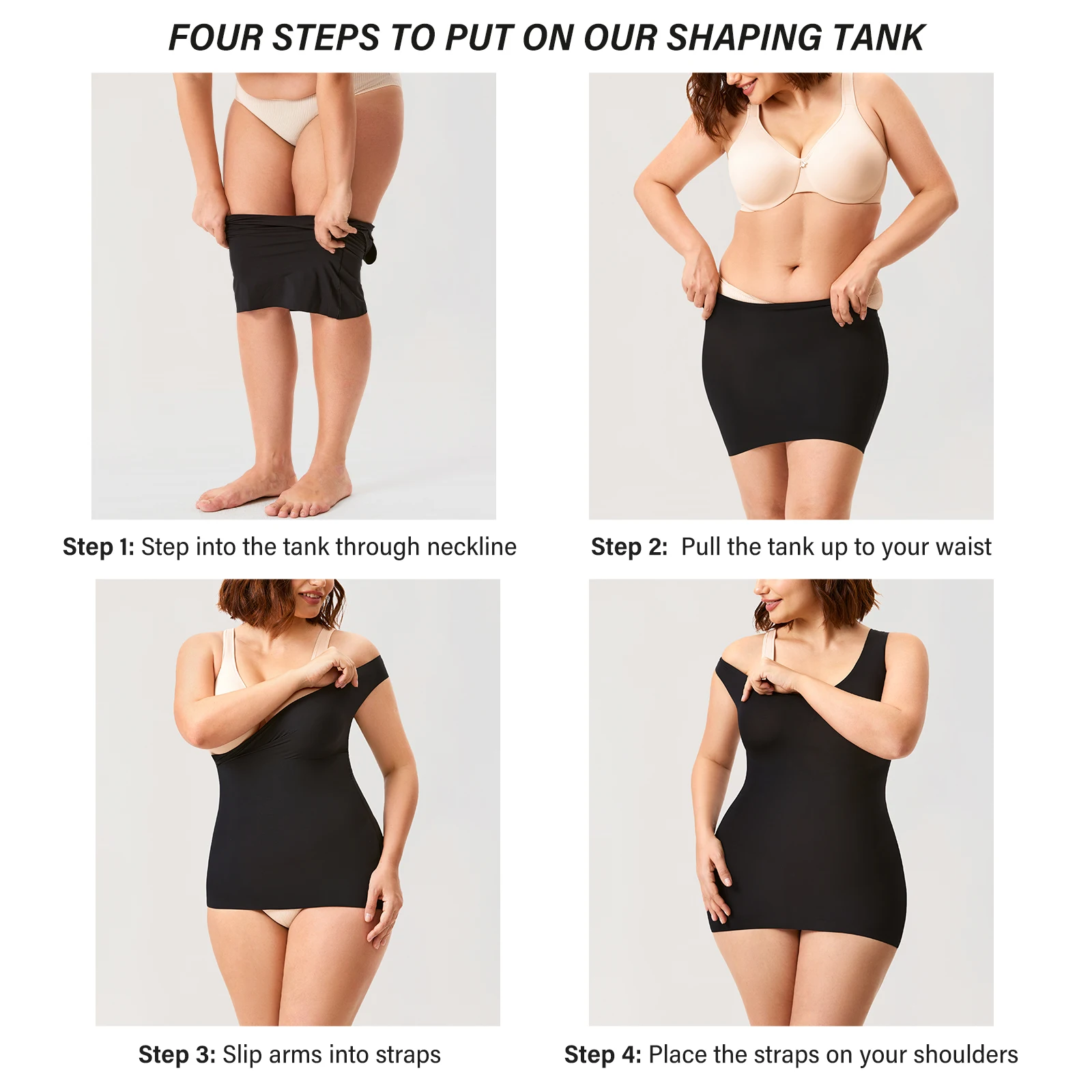 Women's Tummy Control Shapewear Smooth Body Shaping Camisole Tank Tops Plus Size