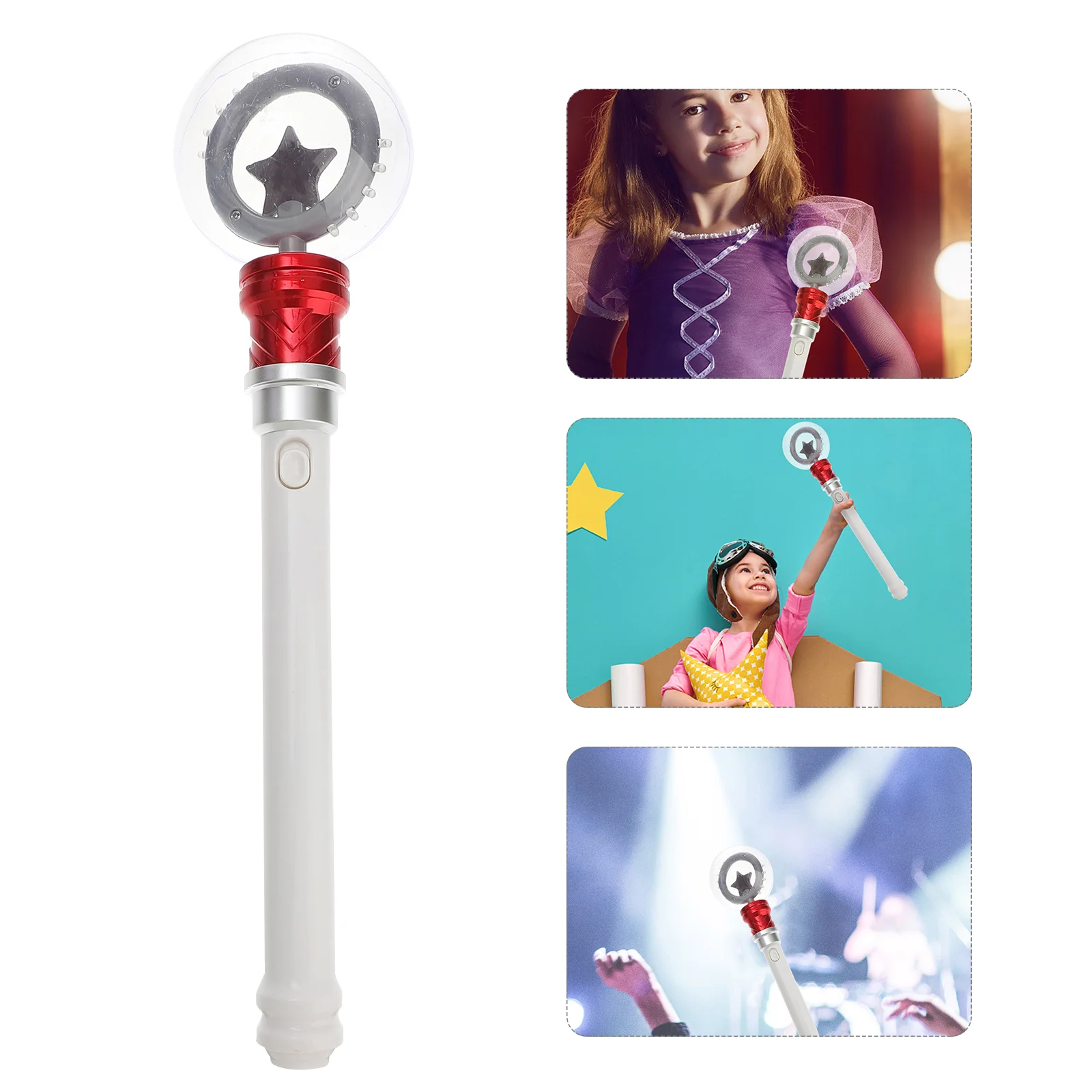 

LED Glowing Stick Princess Flashing Wand Toys Handheld Concert Cheering Tube Magic Ball Wand Luminous Toys