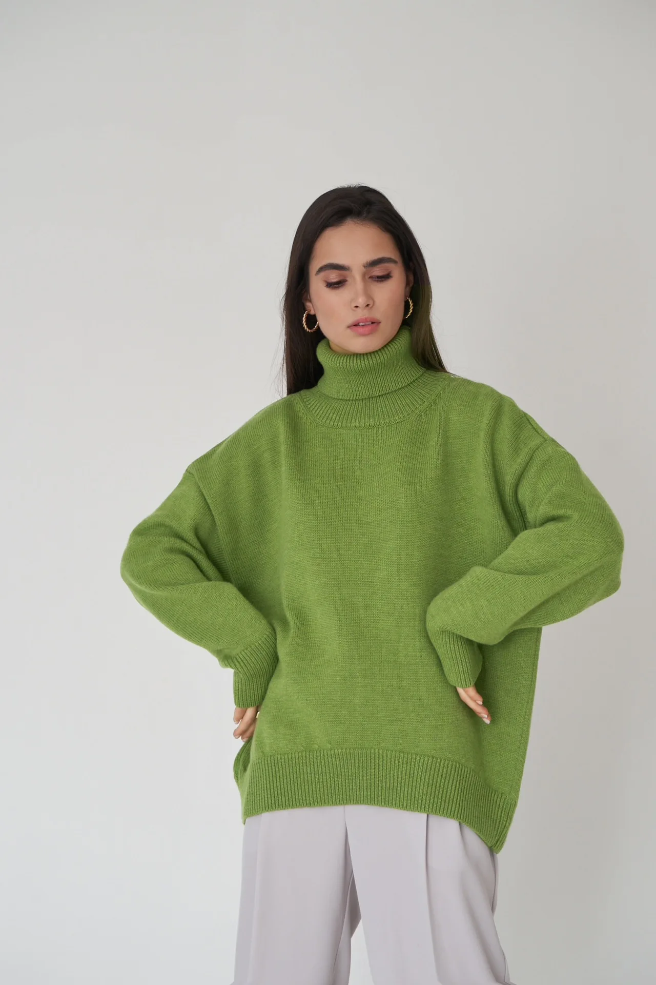 Women Turtleneck Sweater CHIC Autumn Winter Thick Warm Pullover Top Oversized Casual Loose Knitted Jumper Female Pull Clothes