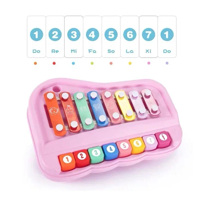 Baby Music instruments Montessori Toys 8-note Xylophone Piano Parish Music Play Educational Games Travel Toys for Toddler 3