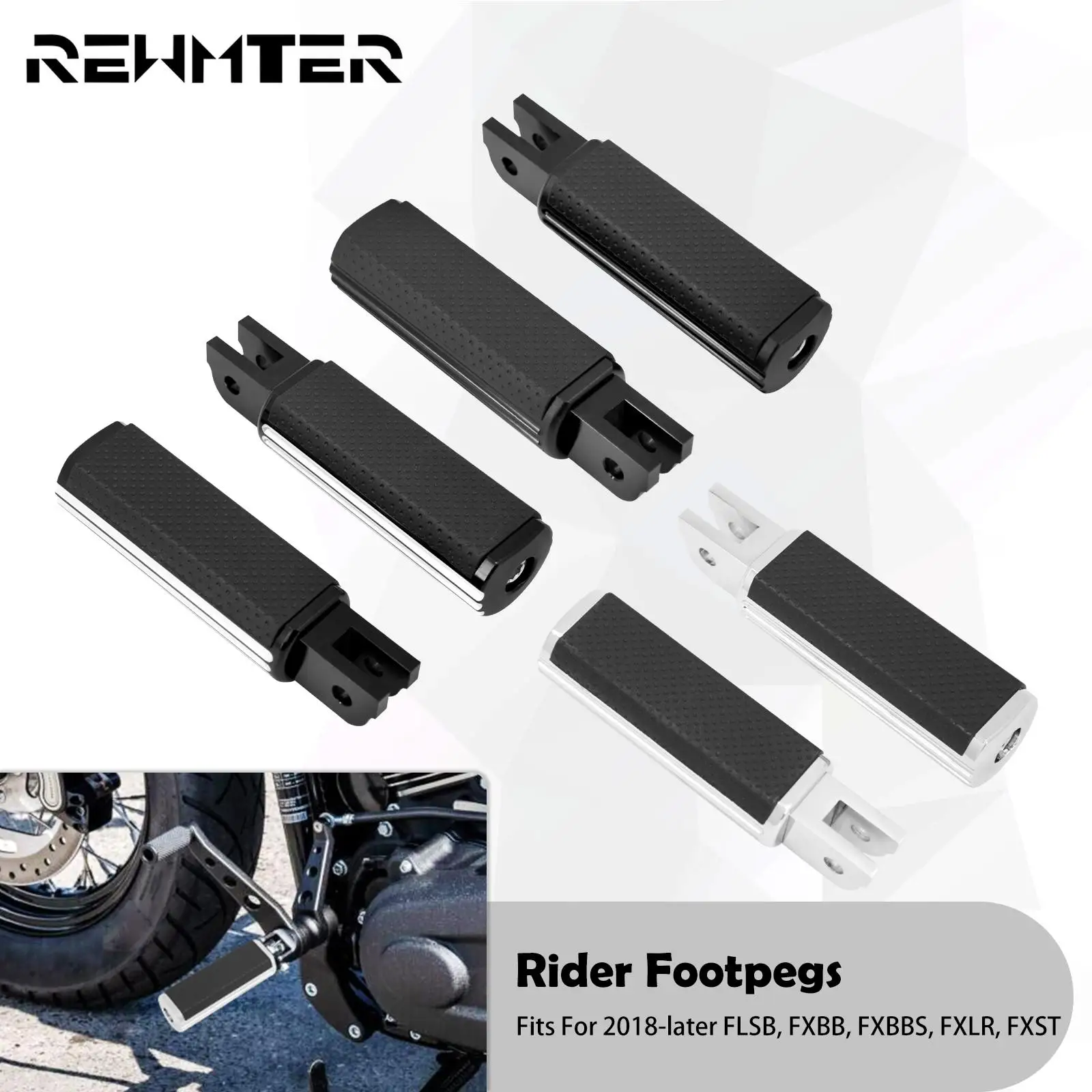 

Motorcycle Defiance Footpegs Front Driver Rider Footrest Pedal Floorboard For Harley Softail Low Rider Street Bob Standard 18-23