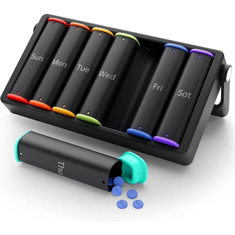 1PCS Weekly Pill Organizer 2 Times a Day, Large 7 Day Travel Medicine box, Am Pm Daily Pill Case, Portable Pill Holder Container