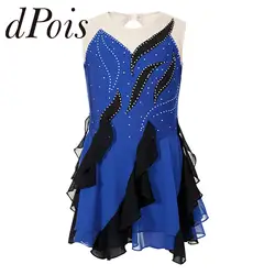 Toddler Girls Gymnatics Leotard Ballet Lyrical Dance Dress Kids Mordern Dancewear Teens Shiny Ruffles Figure Skating Costume