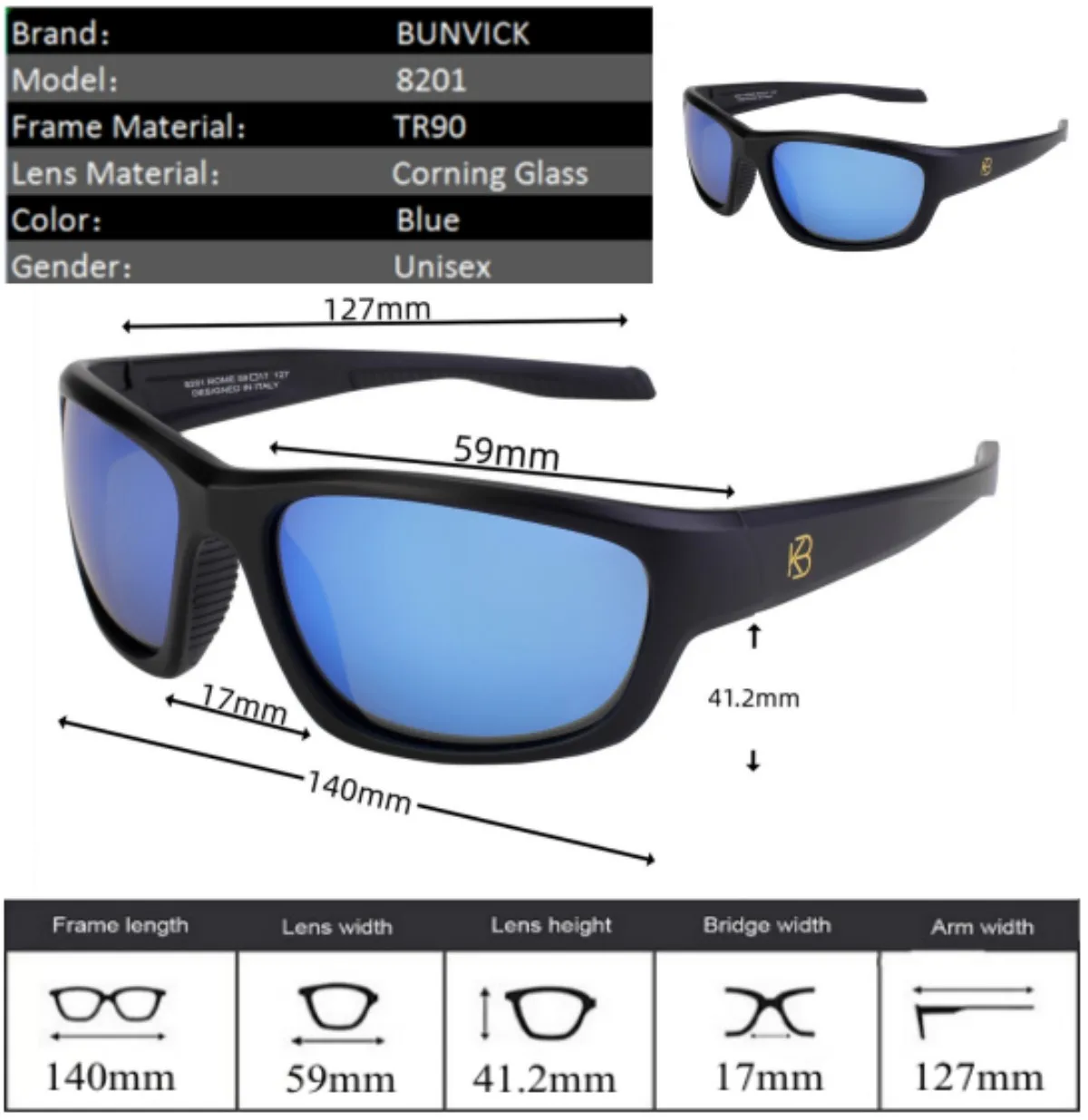 LIUOPAT Polarized Sunglasses - Italian Design, Corning Glass Lenses, TR90 Frame - View #9