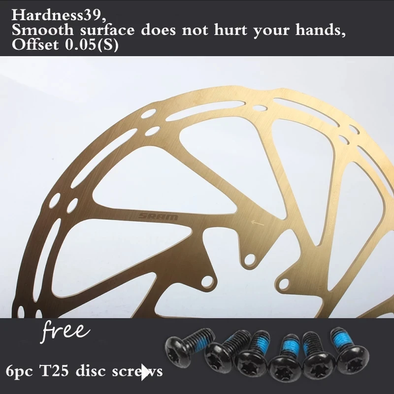 Bike Brake Rotor 2PCS SRAM Bike Brake Rotors 160 180 203MM Centerline Rotor MTB Bicycle Hydraulic Disc Brake Stainless Rotor Silver Rainbow Gold