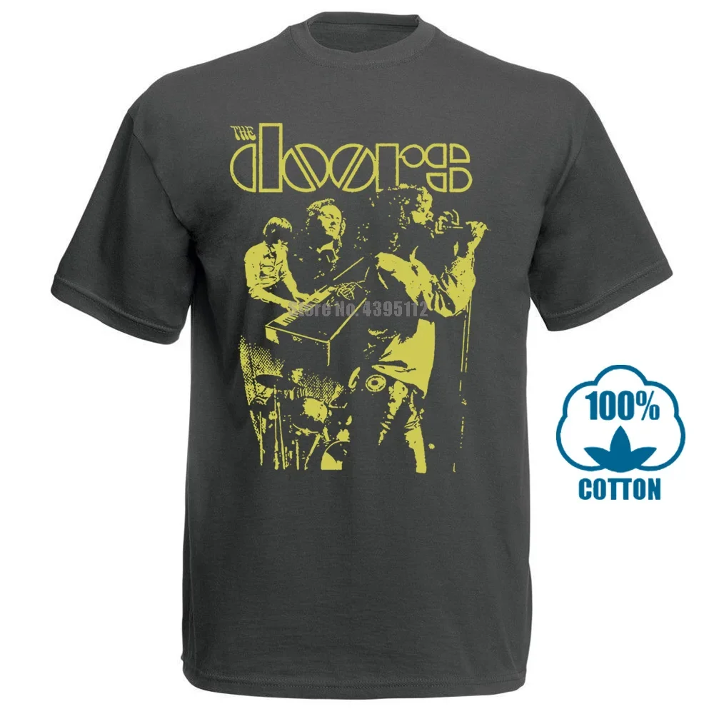 

Short Sleeves Cotton Fashion T Shirt Free Shipping The Door Live Neon Yellow Adult T Shirt