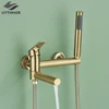 Uythner Bathtub Faucet With Hand Sprayer Shower Faucet Wall Mount Hot Cold Water Mixer For Bathroom Bath Shower Set System 6