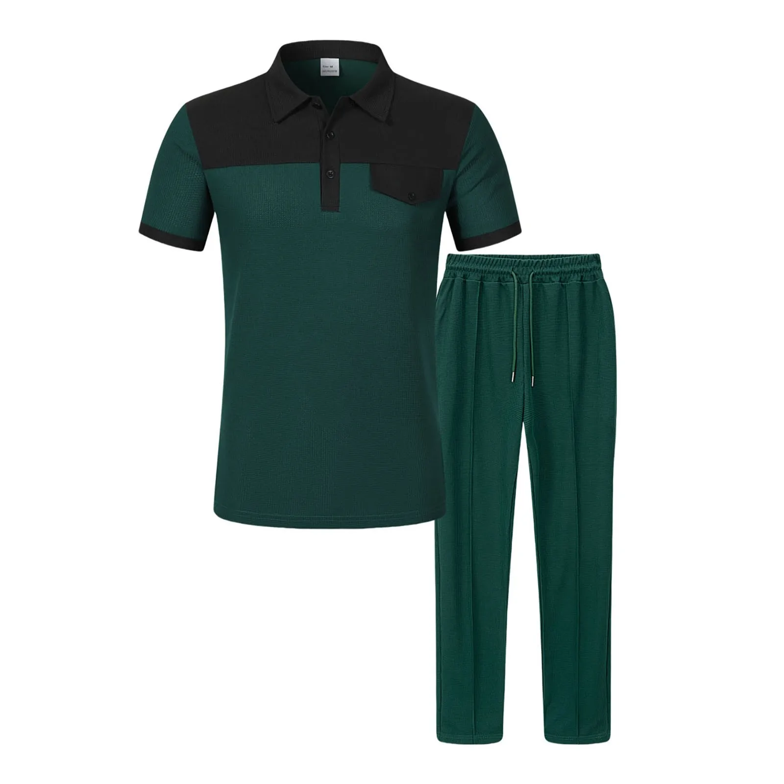 Stylish Color Block Buttoned Shirt and Trouser Set