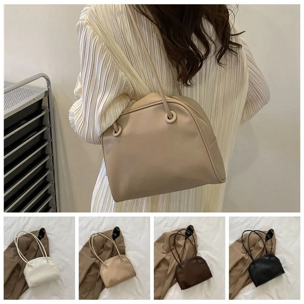 

Portable Leather Underarm Bag Retro Long Handle Pu Leather Handbag Shoulder Bag Korean Style Tote Bag Ladies