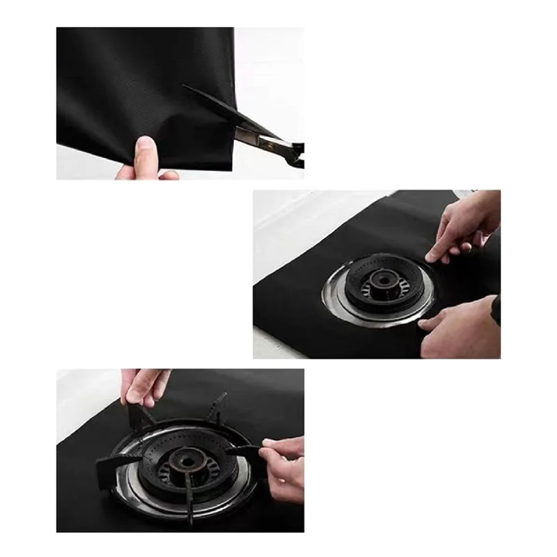 Gas Stove Oil Pad High Temperature Resistant Gas Stove Protection Mat Cleaning Pad Need to Open Own Holes For Gas Stove Pad