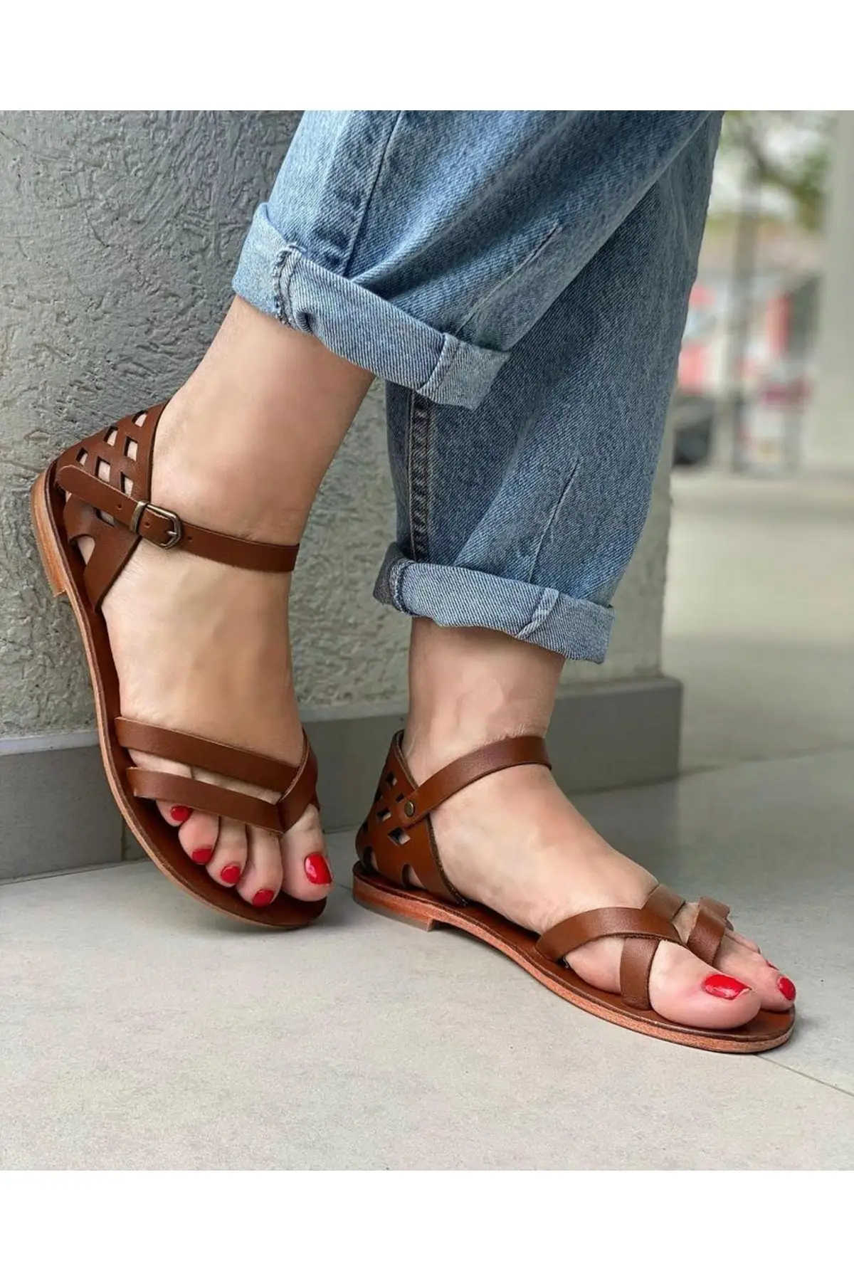 Фото Женские сандалии Bodrum из натуральной кожи K New Summer Comfort Breathable Casual Quality Style Light Sandals №1