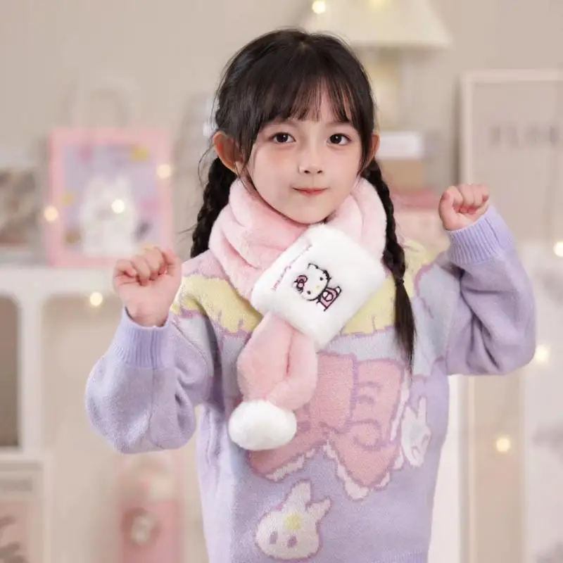 

Sanrio Hello Kitty Kuromi My Melody Plush Children Scarf Cute Cartoon Thick Neckerchief Girl Heart Lovely Creative Gift Girl Toy
