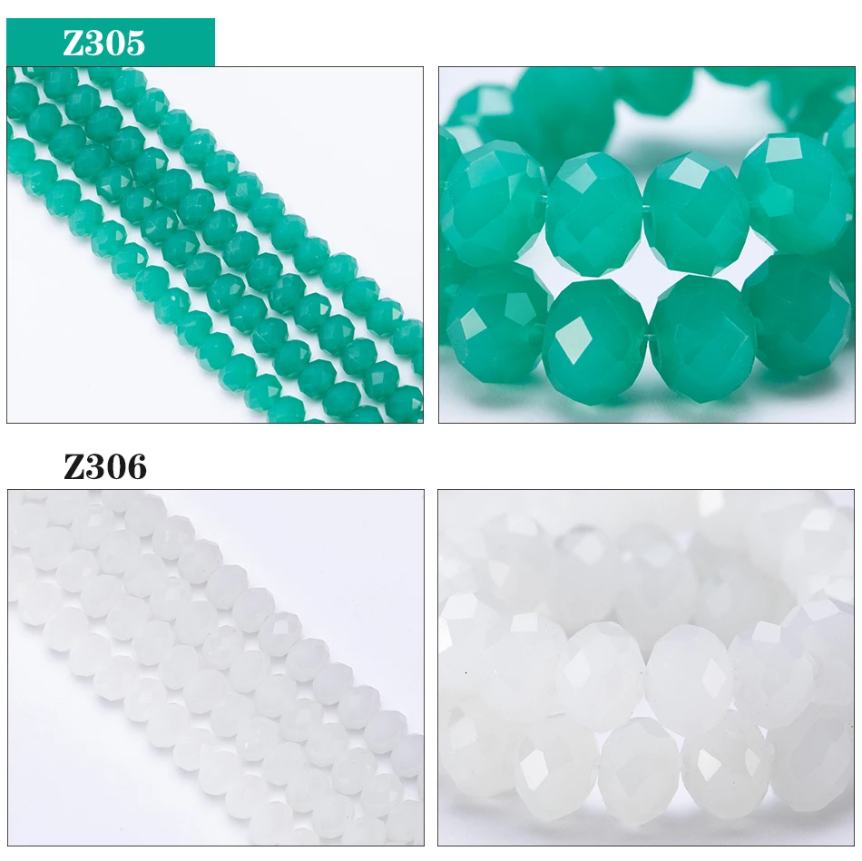 4 6 8 mm Rondelle-Kristallperlen, facettiert, transparent, rund, Glasperlen, lose Distanzperlen für Schmuckherstellung, Armband, Halskette, DIY – Detail 4