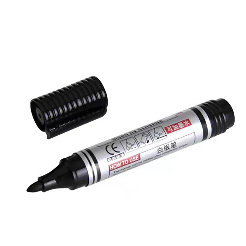 Refillable Whiteboard Markers-3mm Chisel Tip, Black Red Blue, High-Capacity Water-Based Ink, Easy to Erase, Ideal for Office &