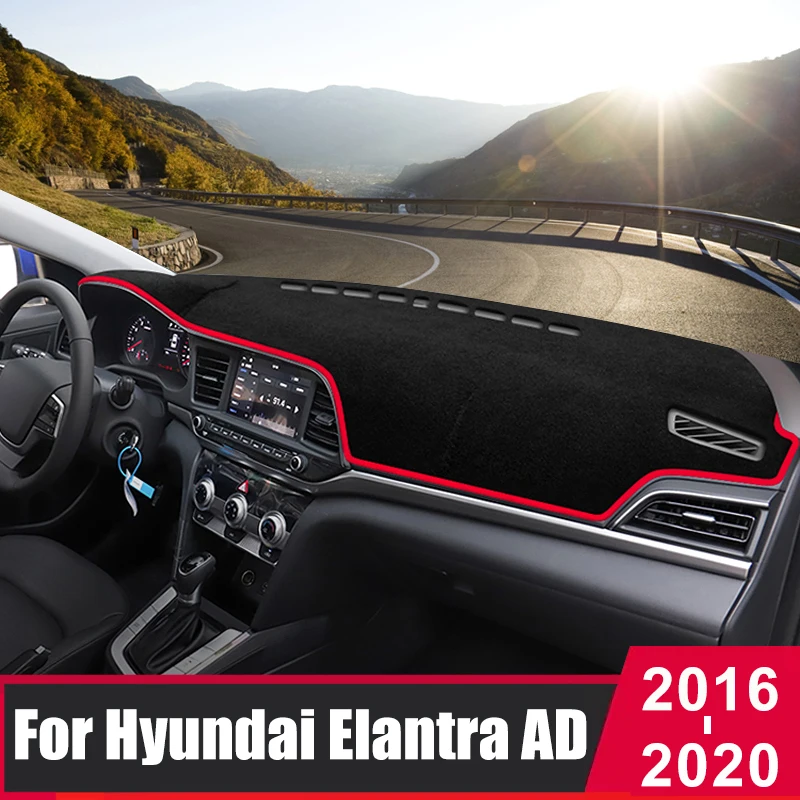 Para Hyundai Elantra 2016 2017 2018 2019 2020, Tapete De Cubierta De Tablero De Coche Para Evitar La Luz, Protector Solar, Panel De Instrumentos, Accesorios De Alfombra