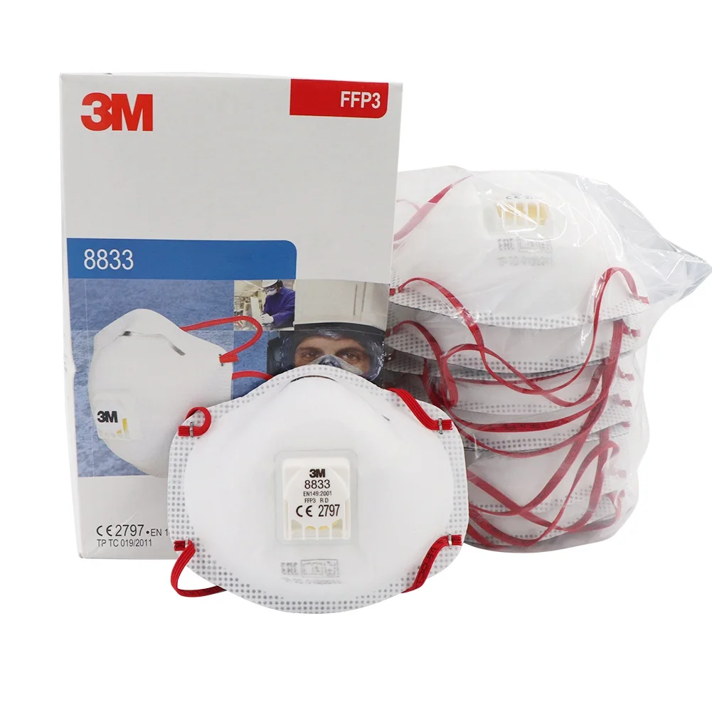 Masque 3M 8833 FFP3 N100 avec Valve - Lot 1 ou 10 pièces