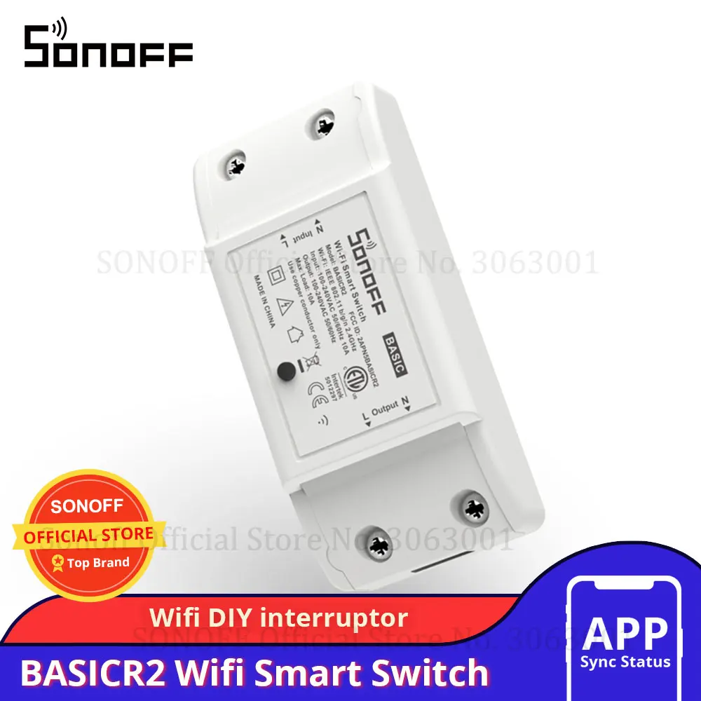 SONOFF – interrupteur intelligent Wi-Fi BasicR2, contrôle à distance sans  fil, Module d'éclairage pour maison intelligente, comm
