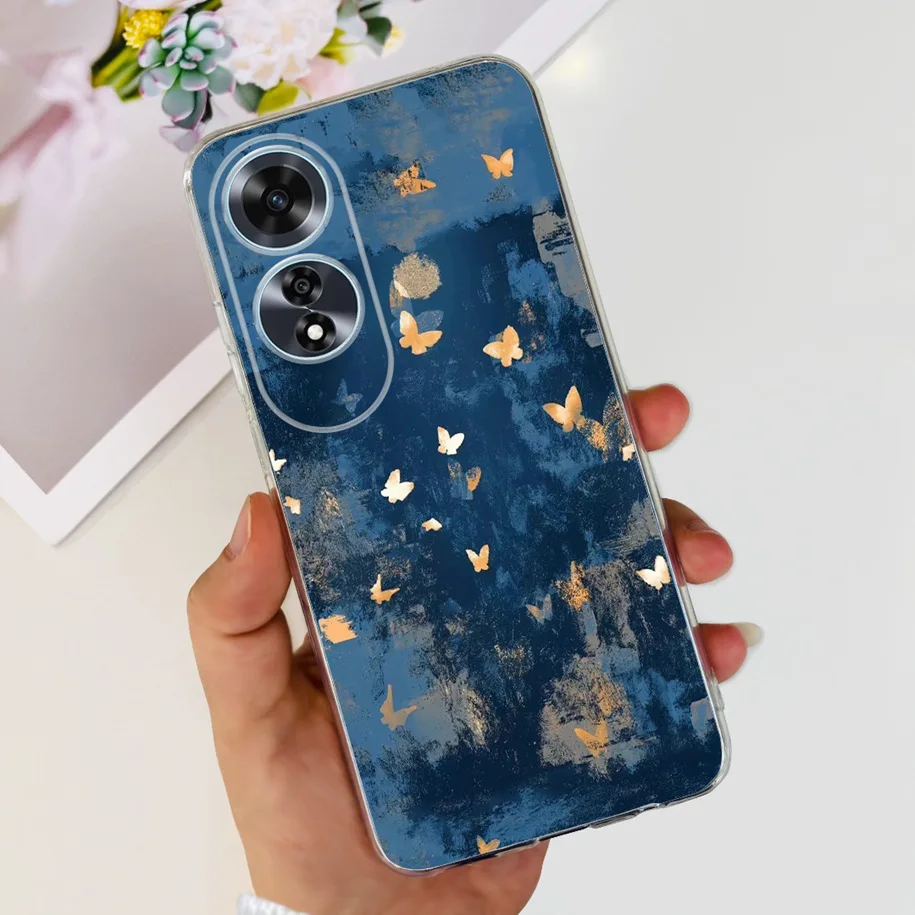 2024 New Stylish Flower Transparent Soft Silicone Slim Back Cover