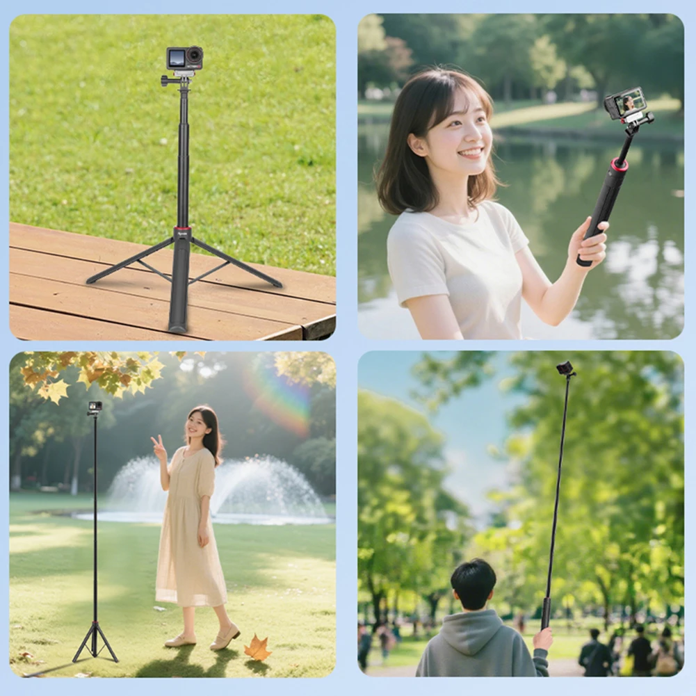 Quick Release Selfie Stick Camera Vlogging Extendable Tripod Stand For Insta360 X5 Action 4/Pocket 3_voghion.com