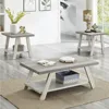 Athens Modern 3-piece wooden coffee table set, 24D x 48W x 19H in, gray and beige 3