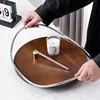 Oval Walnut Stainless Steel Tray Handle Storage Trays Metal Aromatherapy Mirror Cosmetic Storage Luxurious Home Decorative Panel 1