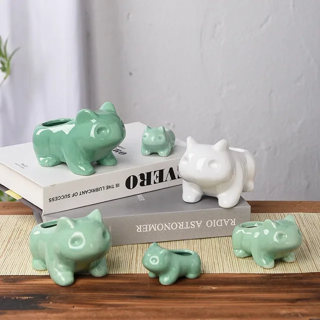 Mini Pot de fleurs créatif en céramique, jardinière succulente avec trou, plantes vertes mignonnes, décoration de jardin de maison en plein air 2