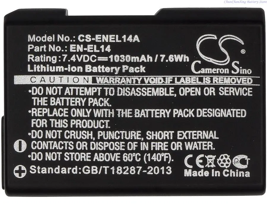 Batteria/Caricabatterie Di Ricambio Cs 900Mah/1030Mah Per Nikon D5300,D5500,Dslr D3200,Dslr D5100,D5600,Df + Strumento E Regali