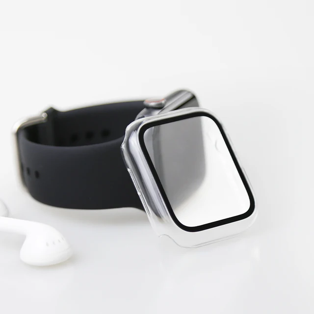 Glass+Cover For Apple Watch Case 45mm 41mm 44mm 40mm 42mm 38mm iWatch Accessorie Screen Protector Apple Watch Serie 3 4 5 6 SE 7 Transparent