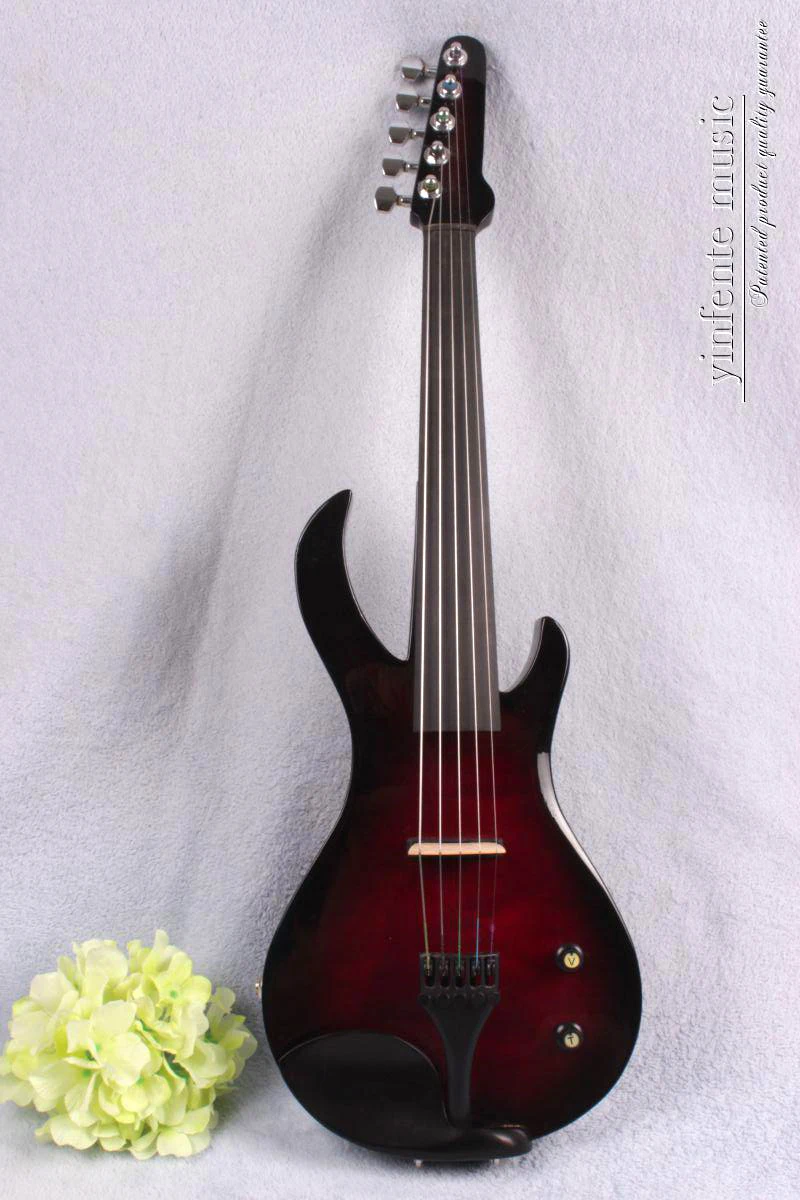 

5 String Electric Violin New 4/4 Flame guitar shape Solid wood Powerful Sound EV20-17