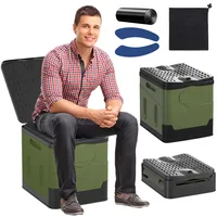 Travel Portable Car Emergency Toilet with Cover Outdoor Camping Folding Toilet Strong Bearing Reusable Trash Can Car Seat Toilet 1