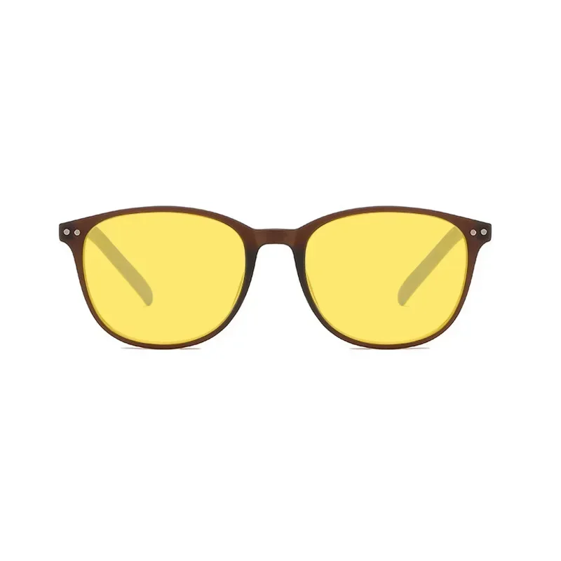 Men Women Blue Light Blocking Night Vision Glasses Vintage Retro Round Frame Eyewear Shades Fashion Outdoor Driving Sun Glasses