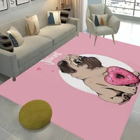Lovely Pug Dog Hallway Carpet Washable Non-Slip Living Room Sofa Chairs Area Mat Kitchen Doormat Area Rug 1