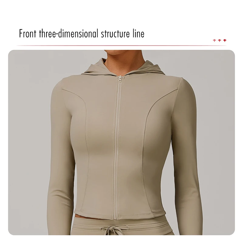 Description Picture 5 of itemWomen Sports Zipper Jacket Yoga Long Sleeved Shirts Summer Sun Protection Clothing Fitness Running Gym Tops UV Resistant Coat