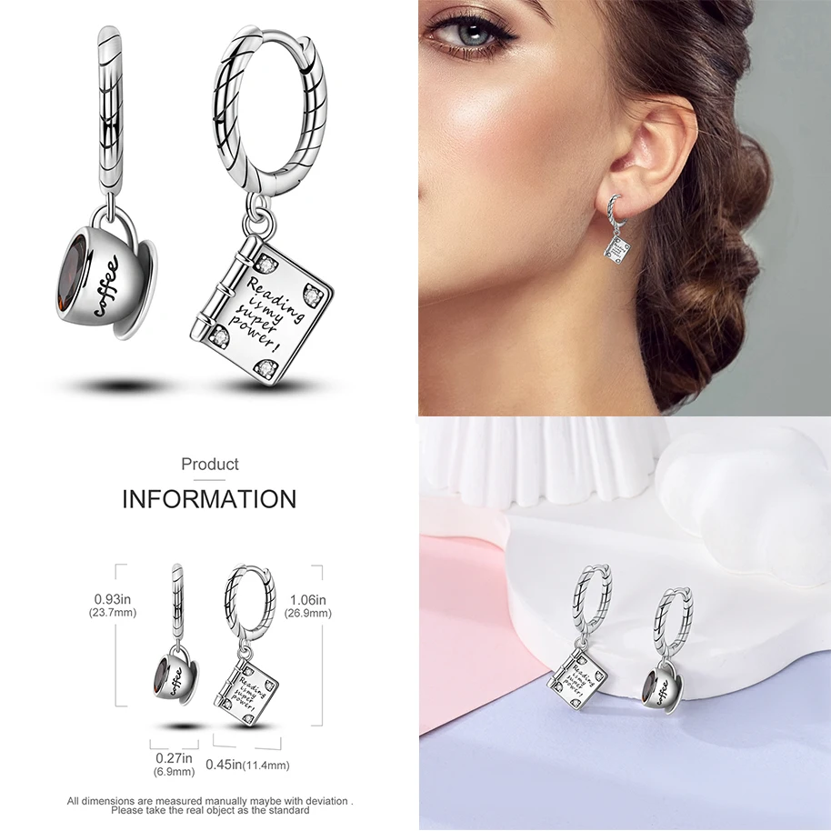 블루 여행 매직 아이 귀걸이 원래  포장 CZ 스타 문 후프 귀걸이 약혼 웨딩 쥬얼리