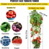 Tomato Cages, 11.8" x 11.8" x 46.1", 10 Packs Square Plant Support Cages, Silver PVC-Coated Steel Tomato Towers 3