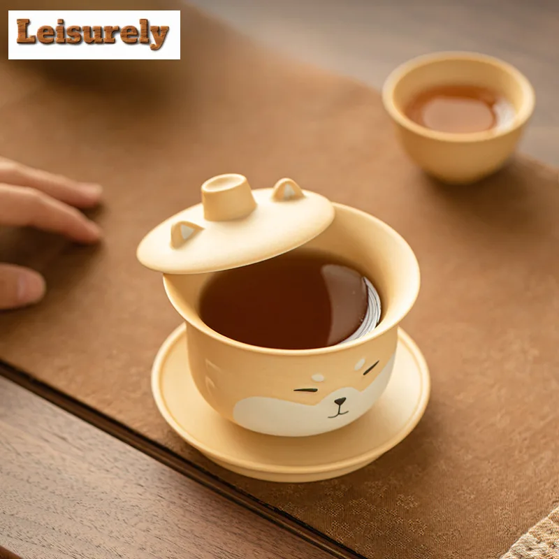 Creative Shiba Inu Ceramic Tea Set Complete Set Luxury Tea Ceremony Set Teapot And Tea Cup Set Teaware Equipment Ornaments Gifts