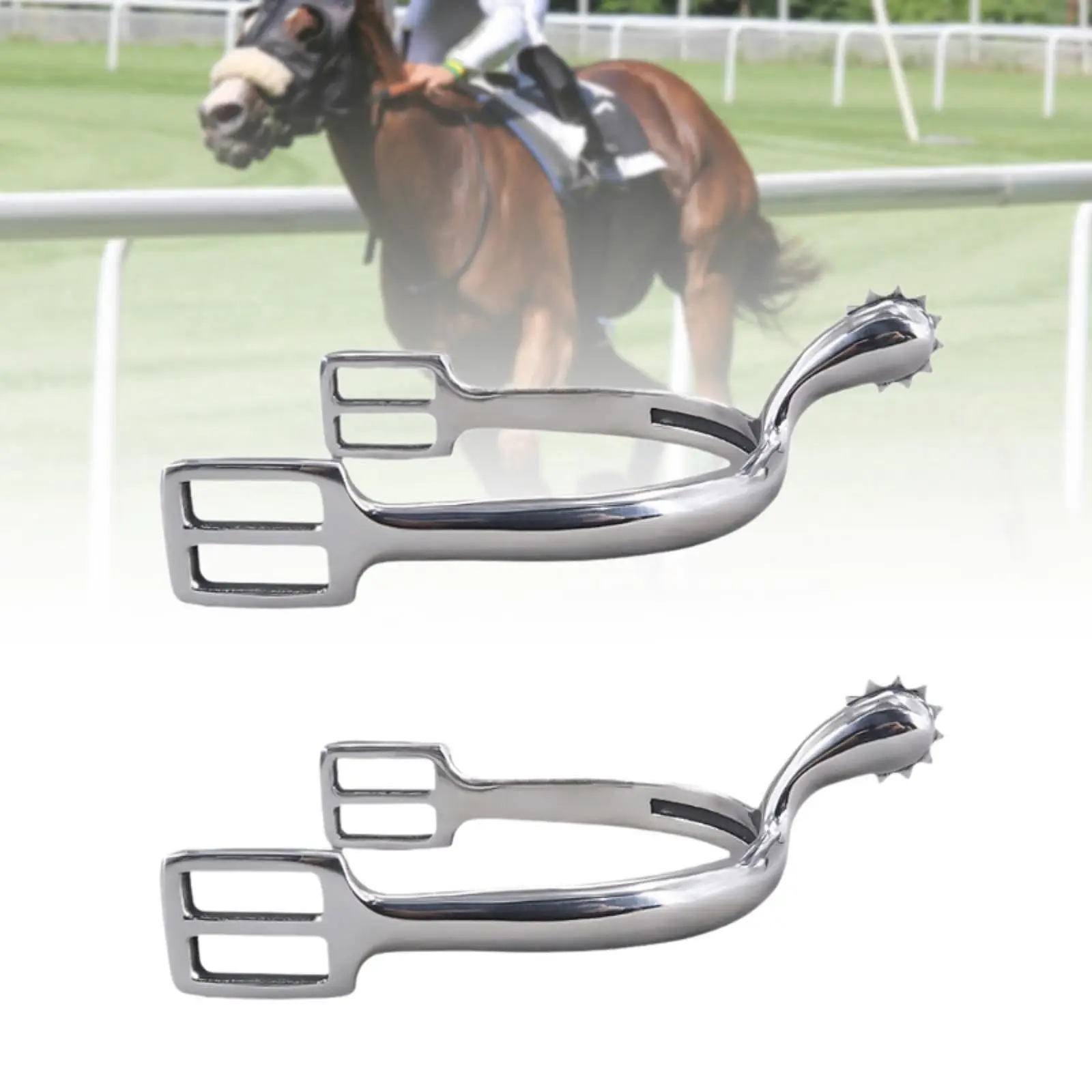 2 Pieces Horse Spurs Men's Horse Riding Spurs Removable Stainless Steel Stable