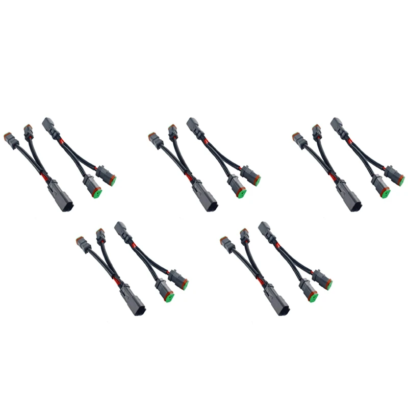 

10X Y Type Leads Deutsch DT DTP 2 Pin Socket Adapter For LED Pod Work Light Retrofit Connectors Wiring Harness
