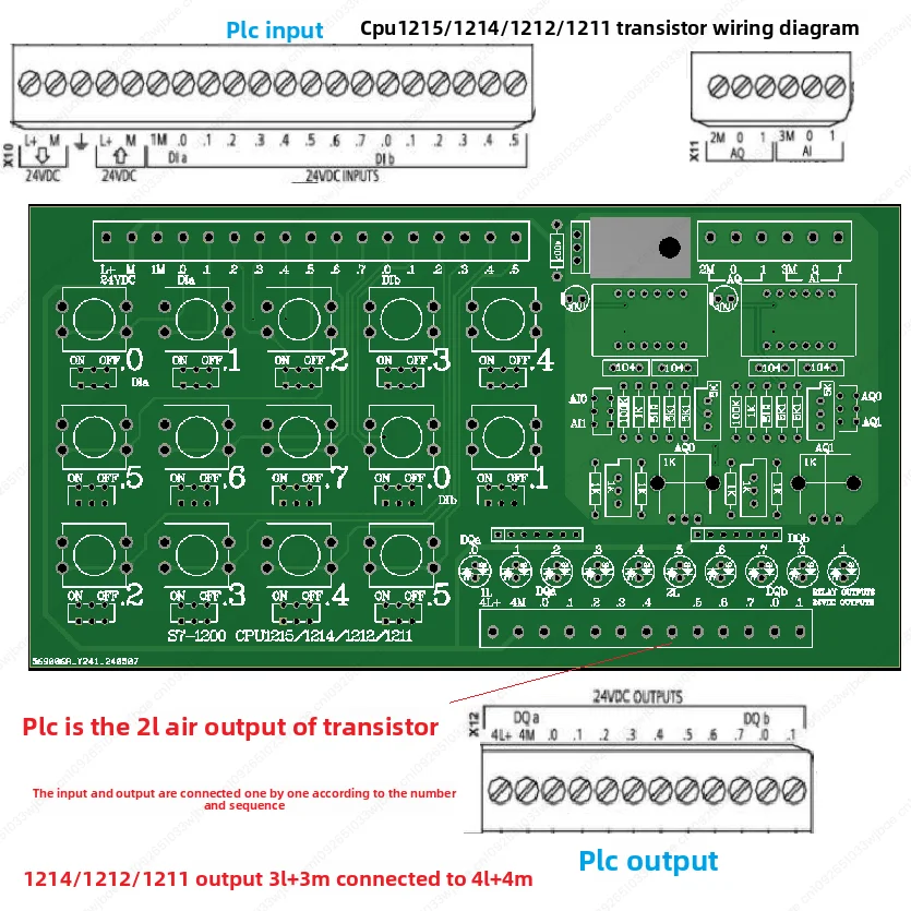 S7-1200 PLC CPU 1211C 1212C 1214C 1215C 산업 자동화 제어용 디버깅 시뮬레이션 보드